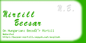 mirtill becsar business card